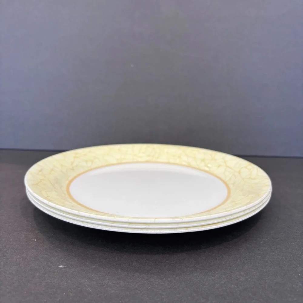 Corelle Corning Yellow Crackle Lunch Dessert Plates 9